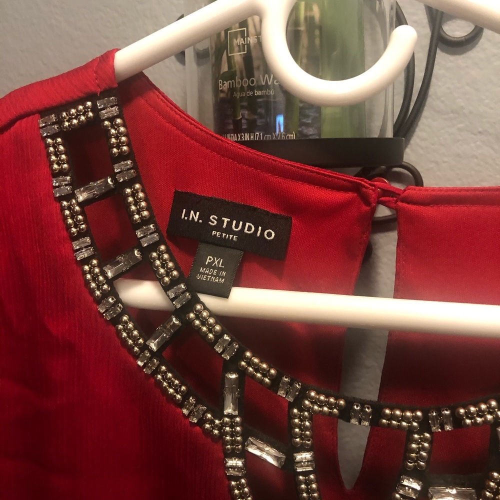 Red  blouse with jewel